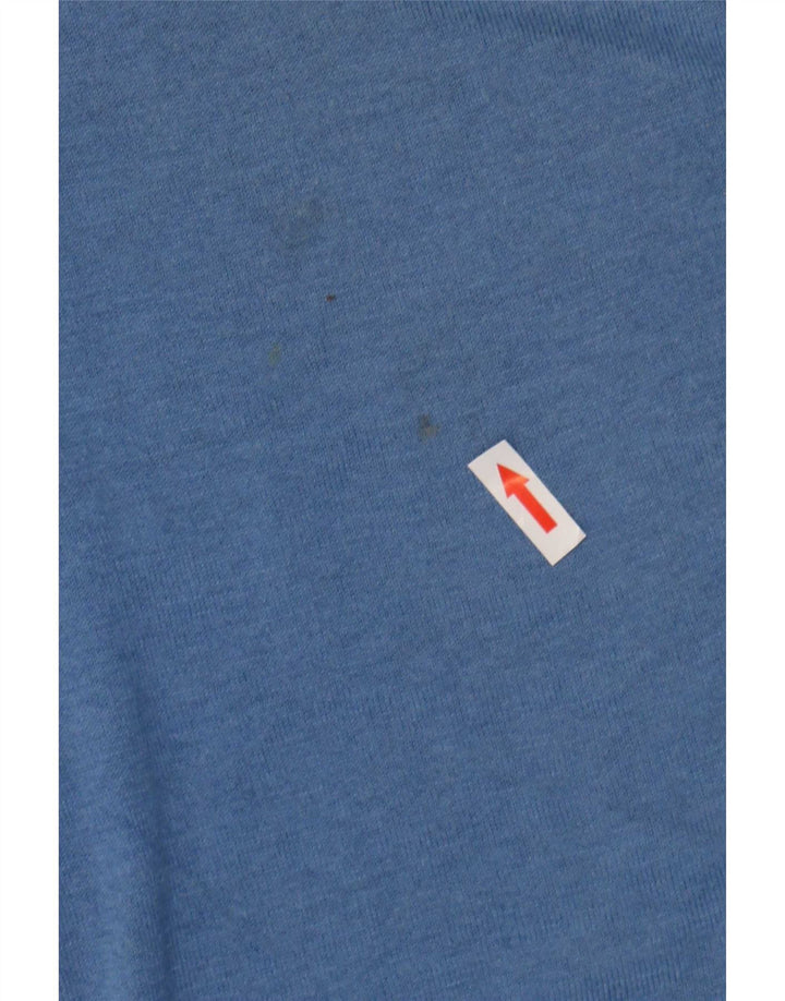 Suéter feminino Massimo Dutti com gola redonda Reino Unido 14 seda azul médio