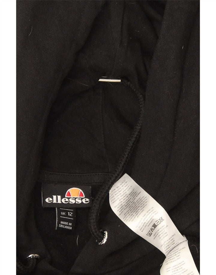 Ellesse moletom com capuz feminino UK 12 algodão preto médio