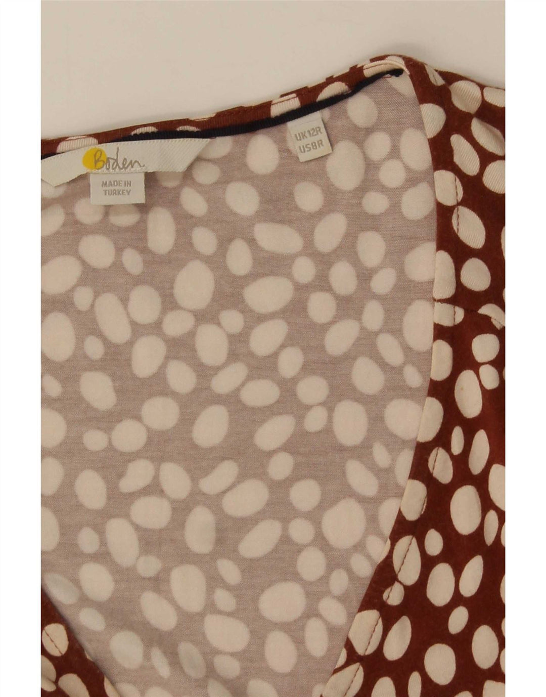 Vestido maxi feminino Boden Reino Unido 12 marrom médio manchado