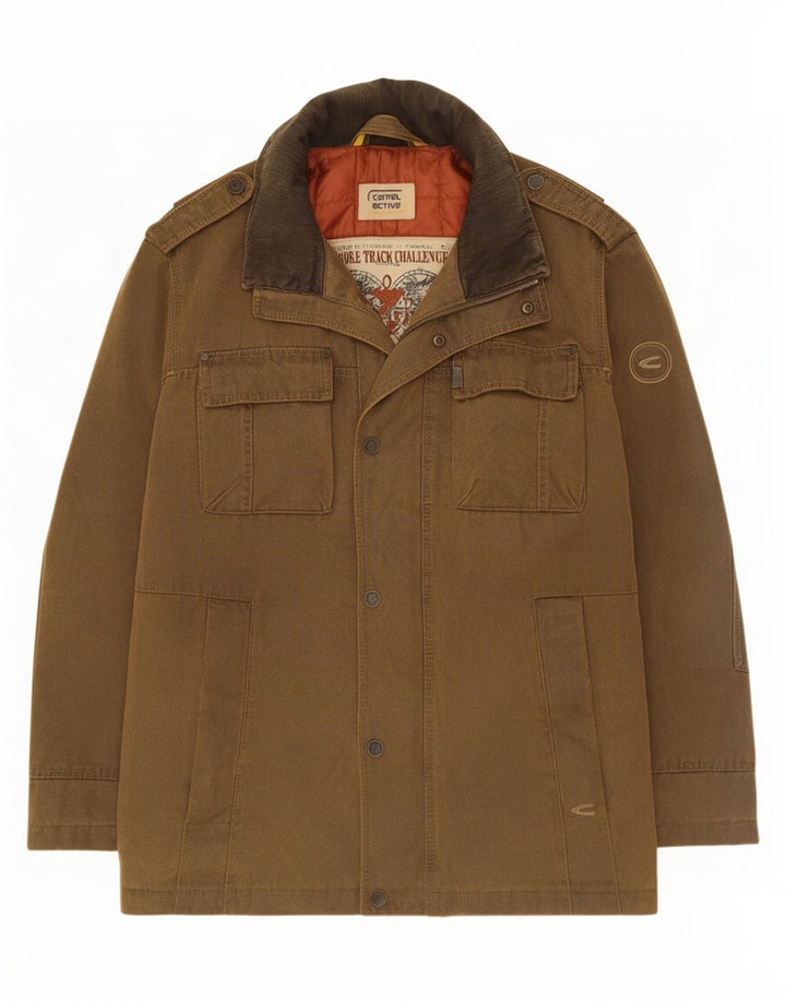 Jaqueta militar masculina Camel Active IT 52 XL algodão marrom