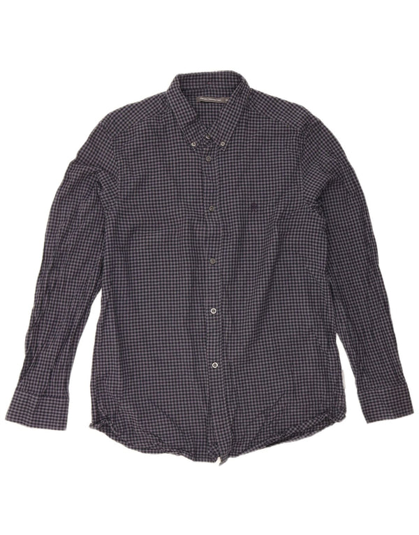 Camisa masculina French Connection XL azul marinho algodão guingão