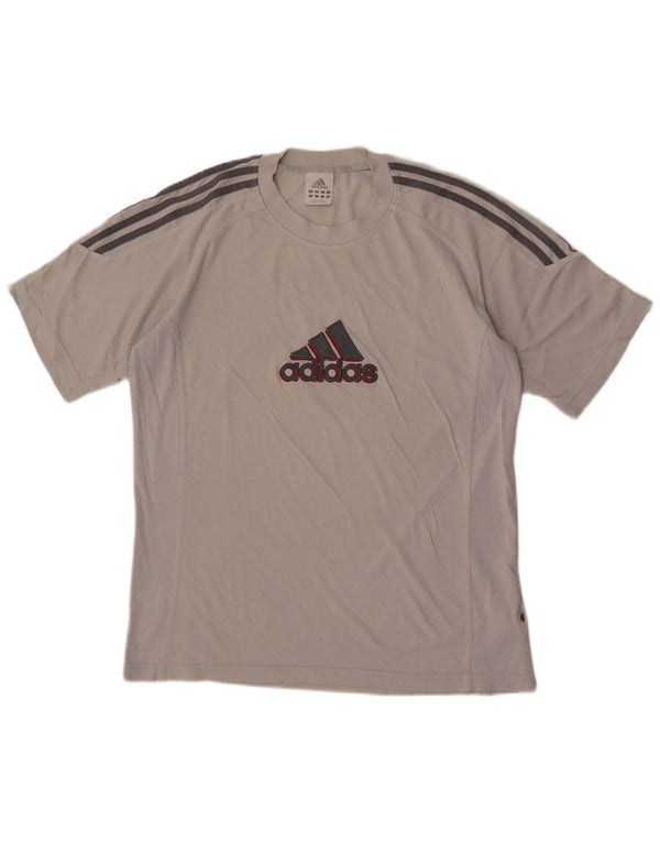 Adidas Mens Graphic T-Shirt Top UK 40/42 Médio Algodão Cinza