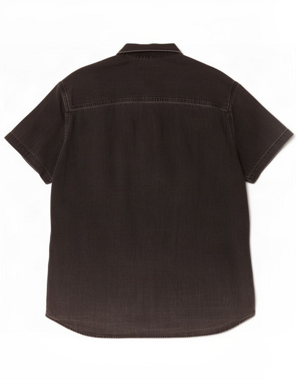 Camisa jeans masculina de manga curta Jack & Jones 2XL algodão cinza