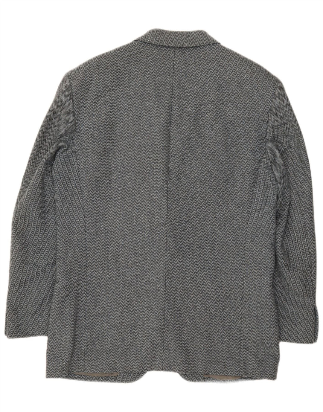 Jaqueta Blazer Masculina Valentino com 2 Botões IT 50 Lã Espinha de Peixe Cinza Grande
