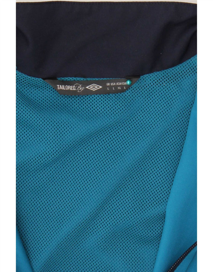 Jaqueta masculina de agasalho Umbro grande bloco colorido azul