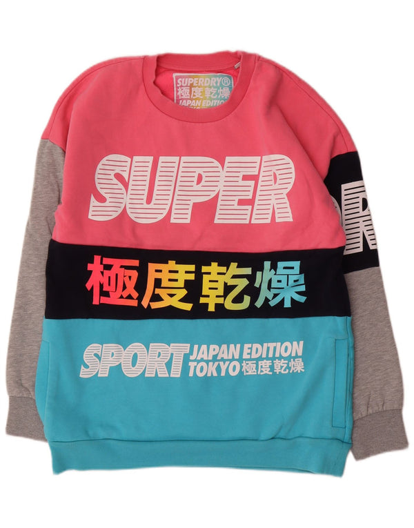 SUPERDRY Suéter feminino superdimensionado UK 10 pequeno multicolorido