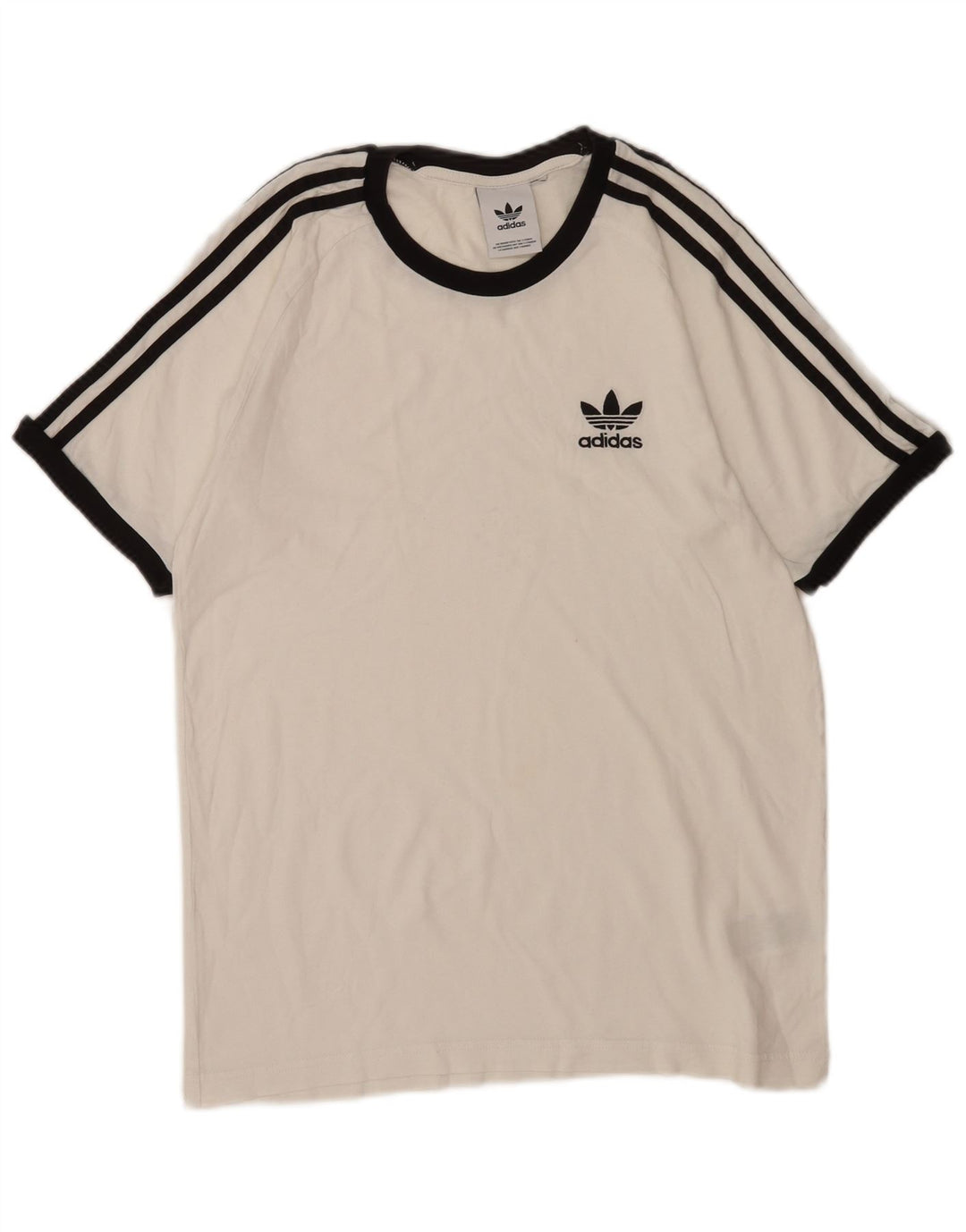 Adidas Mens Camiseta Top Médio Algodão Branco