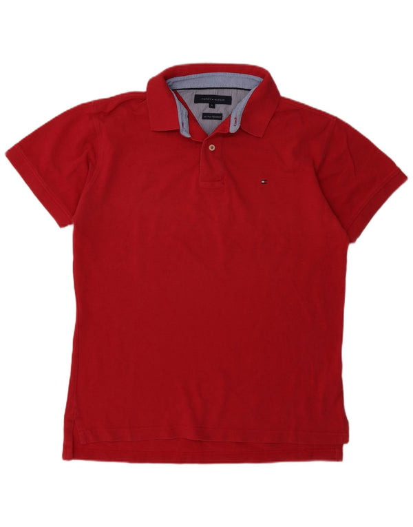 Camisa polo masculina Tommy Hilfiger médio algodão rosa