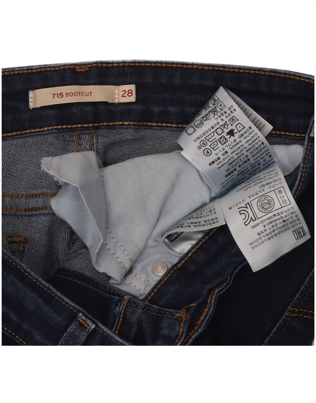 Calça jeans feminina Levi's 715 Bootcut W28 L27 azul algodão