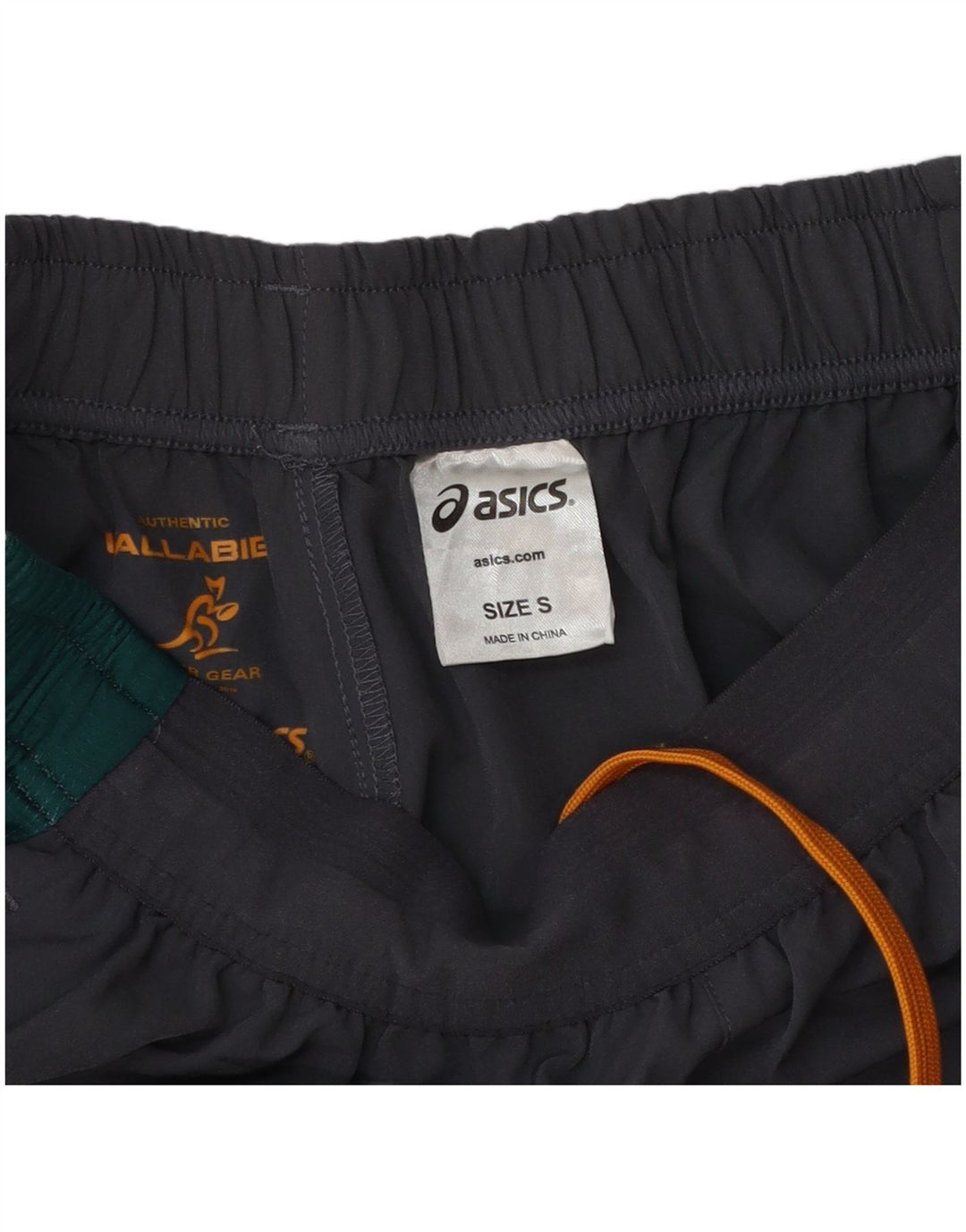 Shorts esportivos masculinos Asics Wallabies pequeno cinza Colourblock poliéster