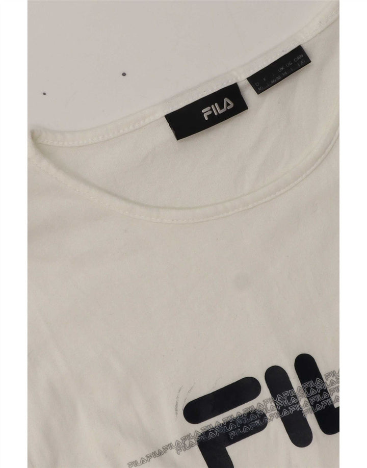 Camiseta feminina Fila Graphic UK 14 médio branco