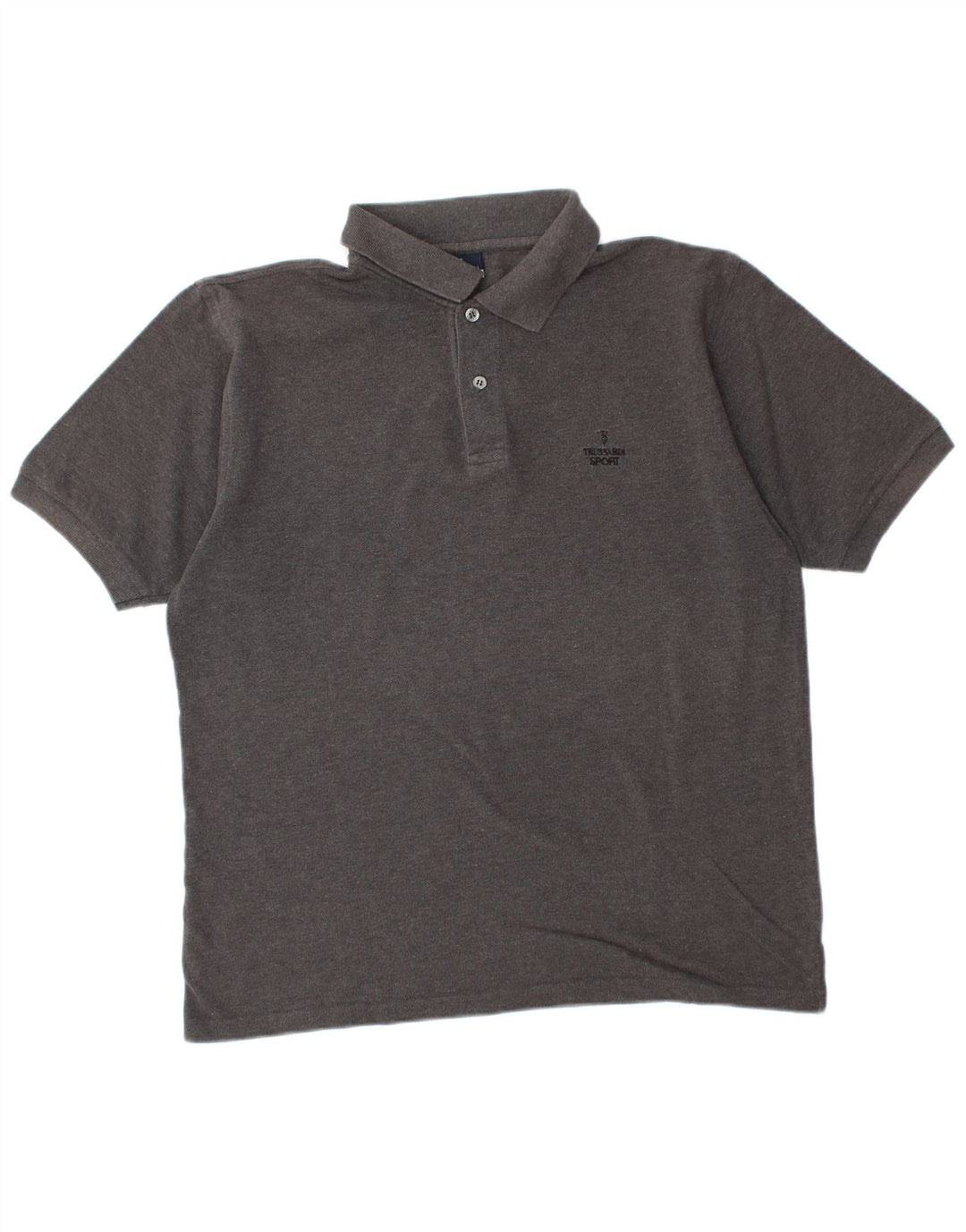 Camisa polo masculina TRUSSARDI grande algodão cinza