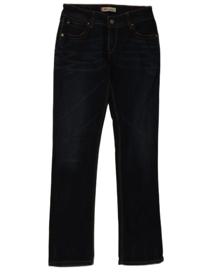 Calça jeans feminina Levi's 470 Straight W30 L33 azul marinho