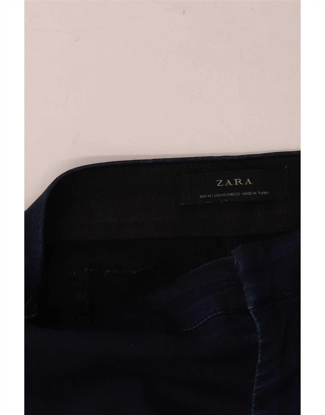 Zara Jeans masculino recortado skinny médio W31 L24 azul marinho
