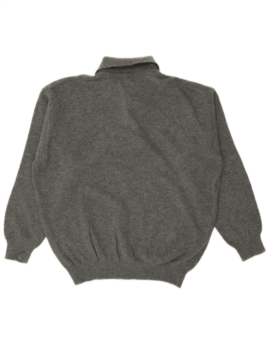 Suéter masculino Benetton com gola polo e lã virgem verde pequena