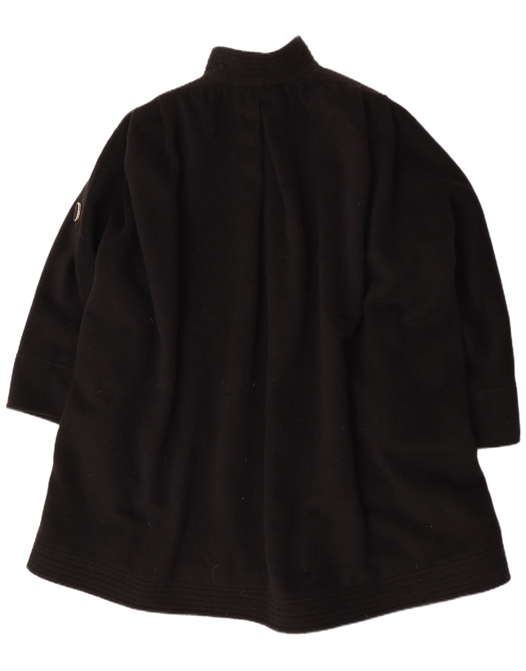 Sobretudo oversized feminino vintage UK 18 XL lã de alpaca preta