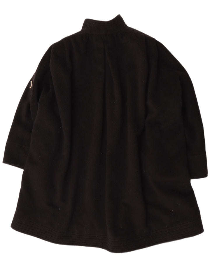 Sobretudo oversized feminino vintage UK 18 XL lã de alpaca preta