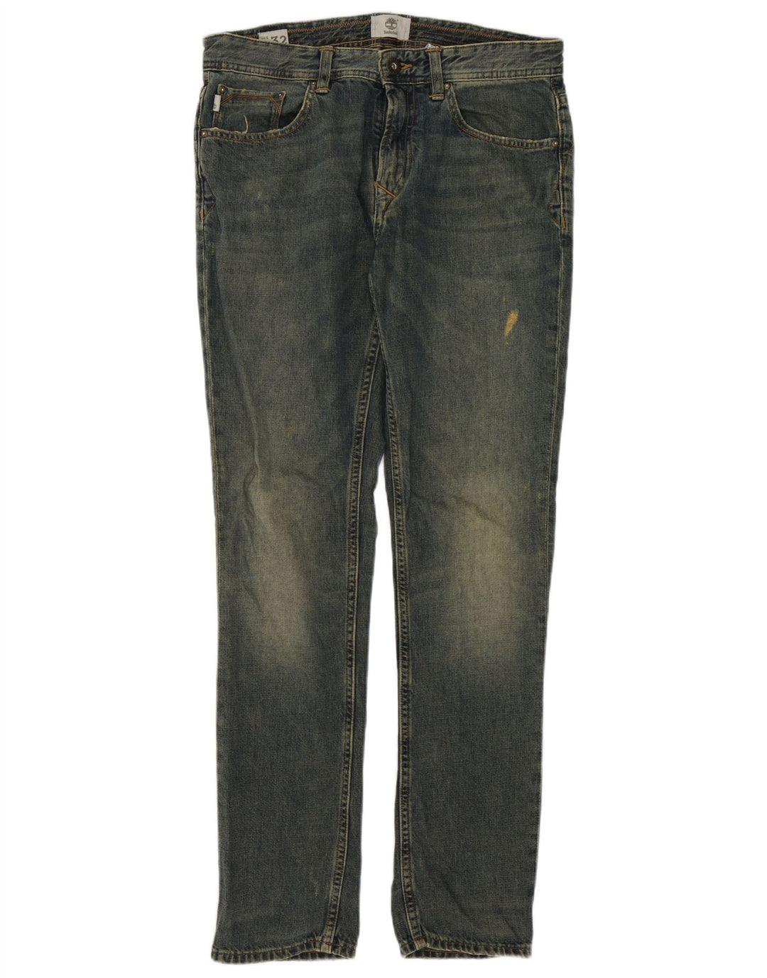 Timberland Mens Slim Jeans W32 L32 Azul Algodão
