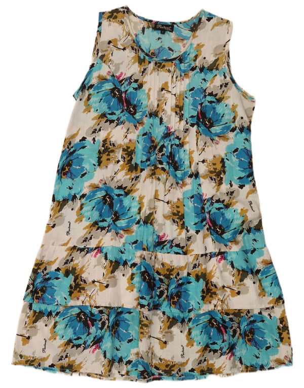 Vestido feminino Positano by Jean Paul em camadas Reino Unido 16 grande azul floral