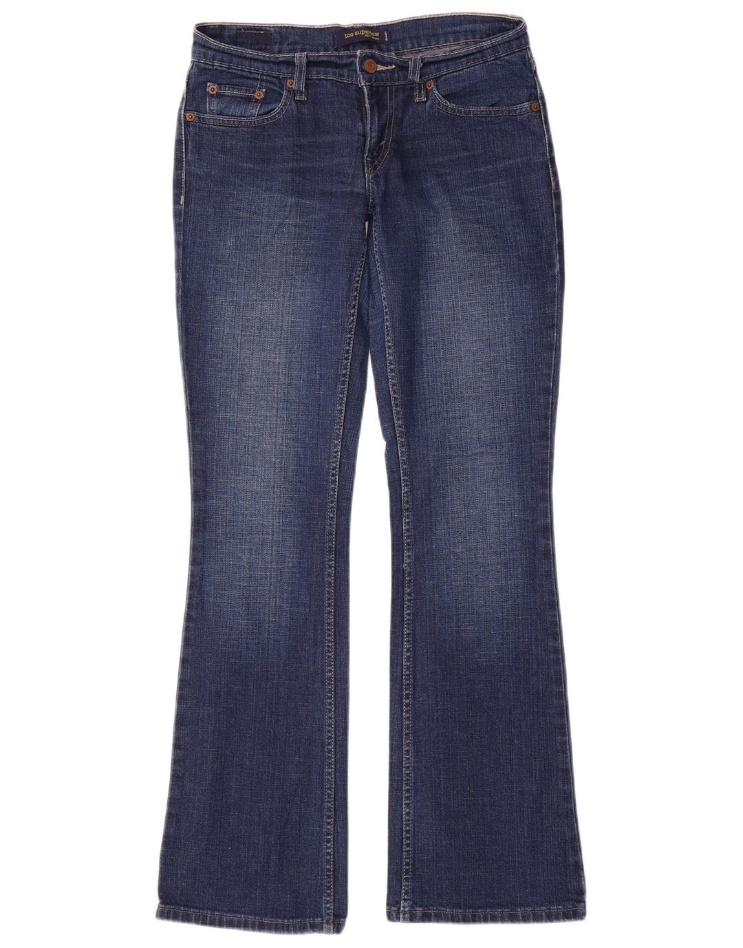 Jeans feminino Levi's 524 cintura baixa bootcut US 5 médio W30 L32 algodão azul