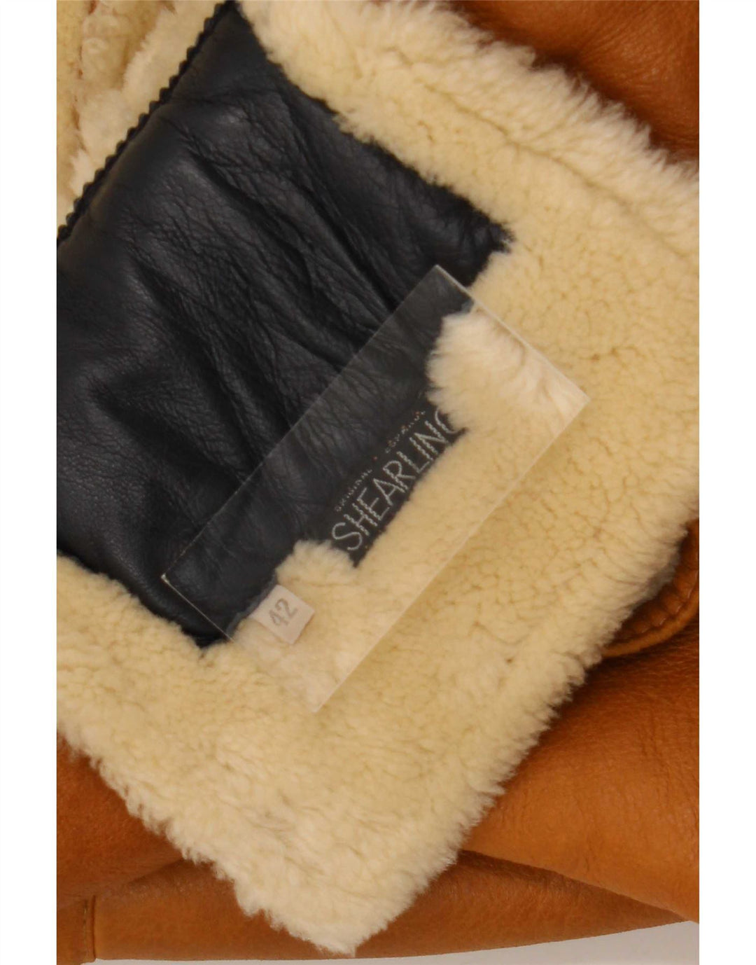 Jaqueta feminina vintage de shearling de grandes dimensões IT 42 marrom médio