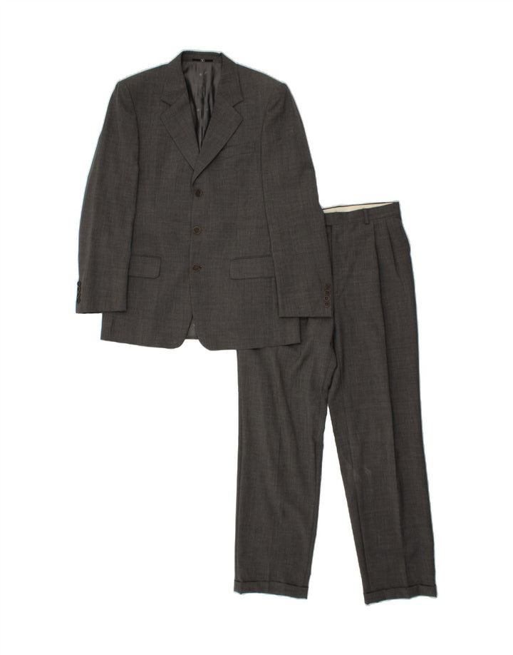 Conjunto masculino de 3 botões e 2 peças VALENTINO IT 48 médio W38 L32 lã virgem cinza