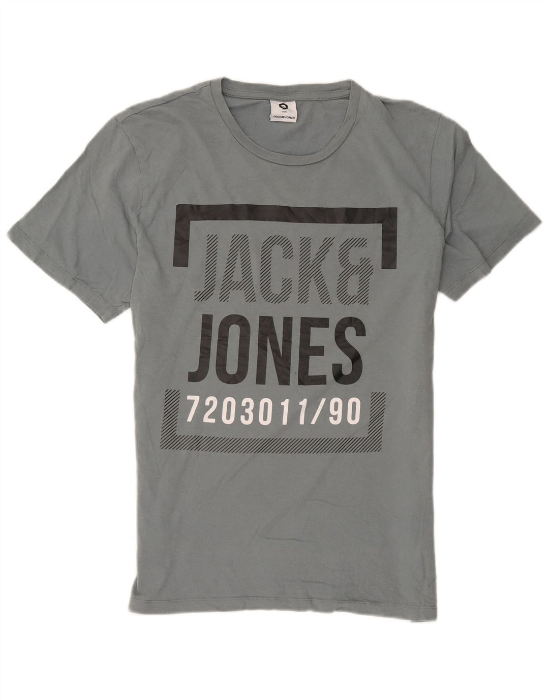 Camiseta gráfica masculina Jack & Jones grande algodão cinza