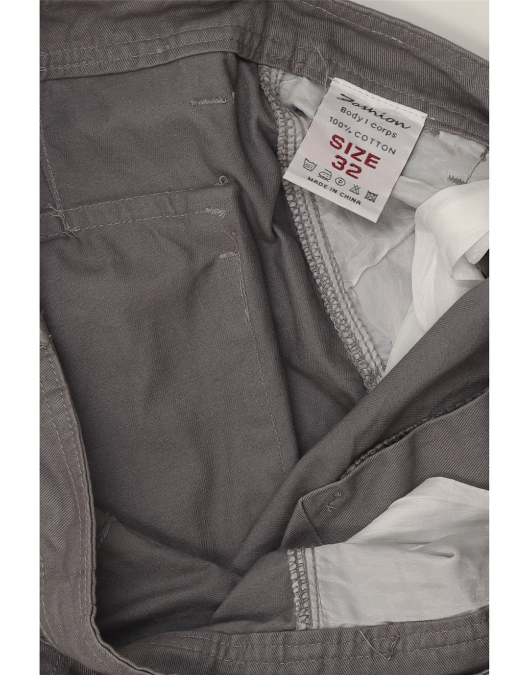 Vogue Mens Cargo Shorts W32 Algodão Cinza Médio