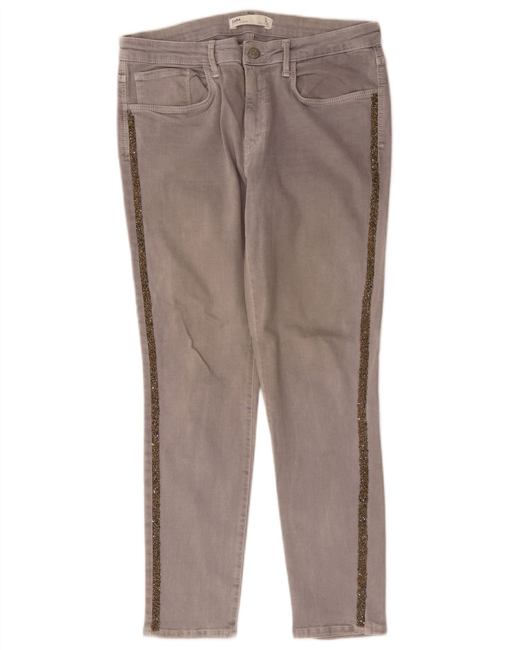 Zara Jeans Slim Feminino EU 44 XL W34 L27 Cinza