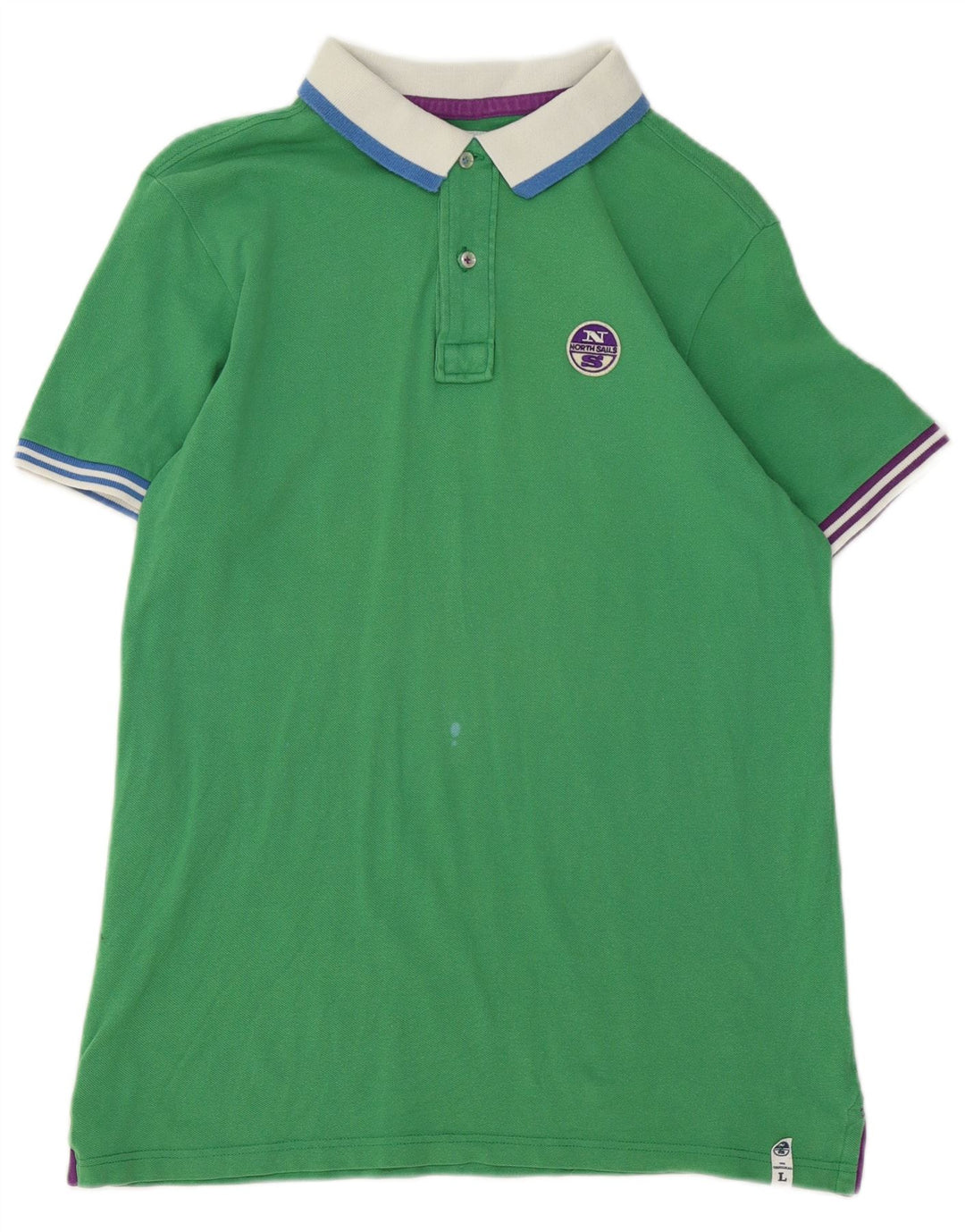 Camisa polo masculina de rugby North Sails grande listrada verde