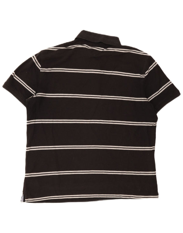 Camisa polo masculina Tommy Hilfiger XL preta listrada de algodão