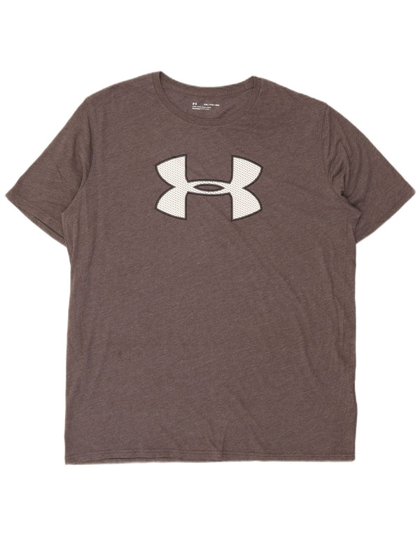 Camiseta gráfica masculina Under Armour Top 2XL algodão cinza