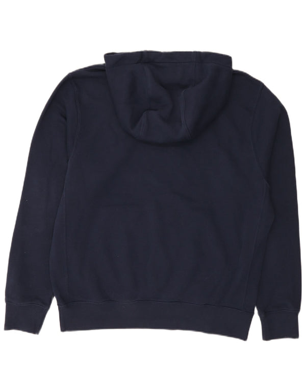 Nike Mens Hoodie Jumper Médio Azul Marinho Algodão