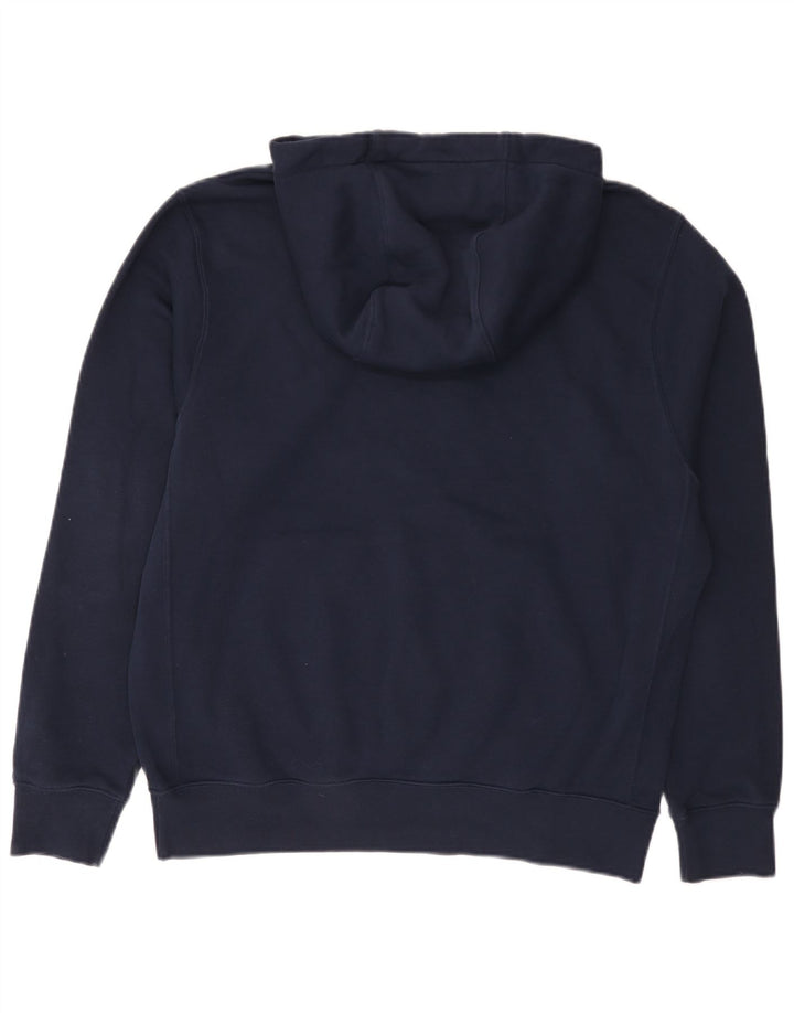 Nike Mens Hoodie Jumper Médio Azul Marinho Algodão