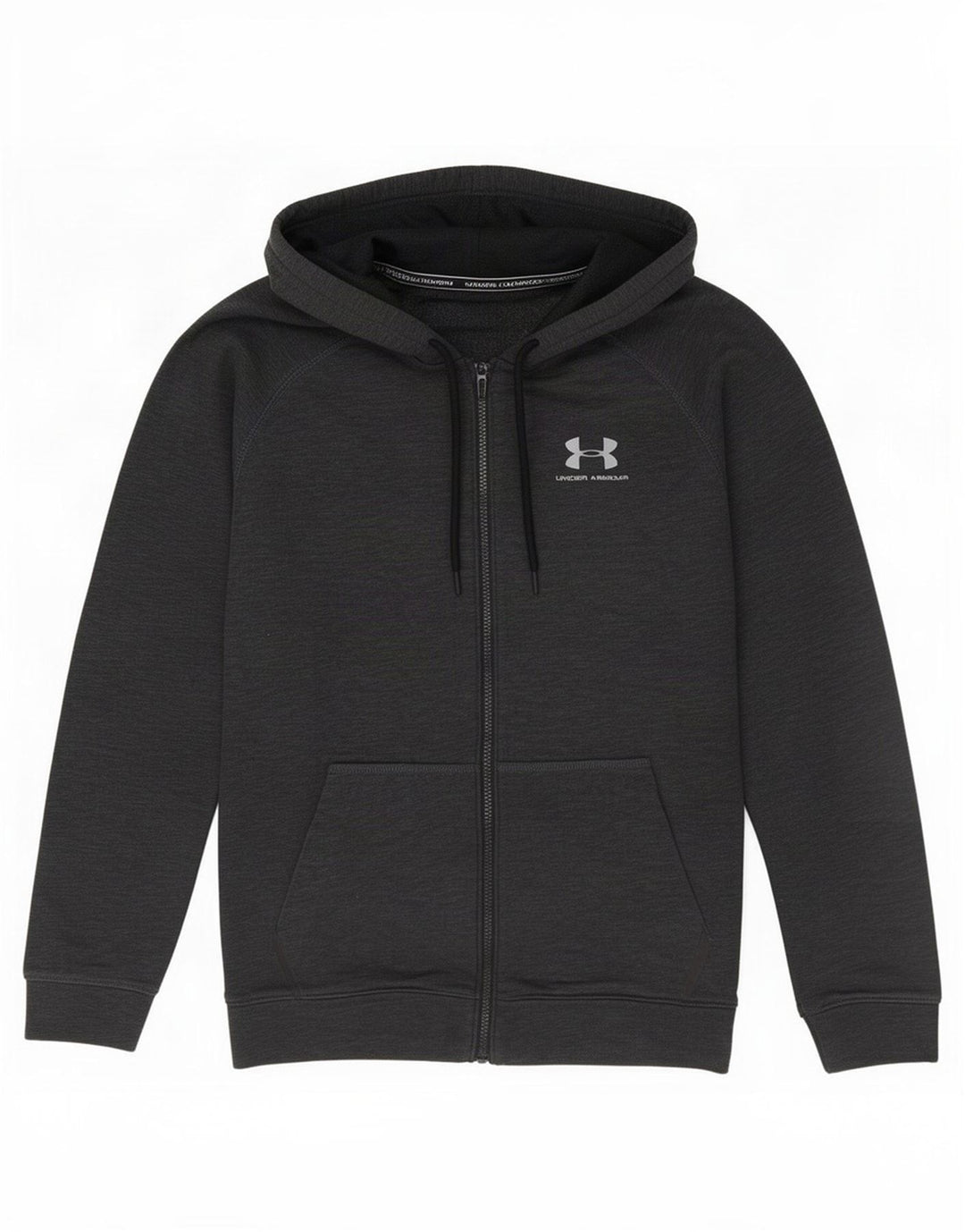 Suéter masculino com capuz e zíper Under Armour algodão cinza médio