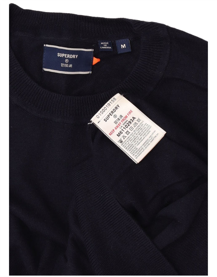 Suéter masculino Superdry com gola redonda e algodão azul marinho médio