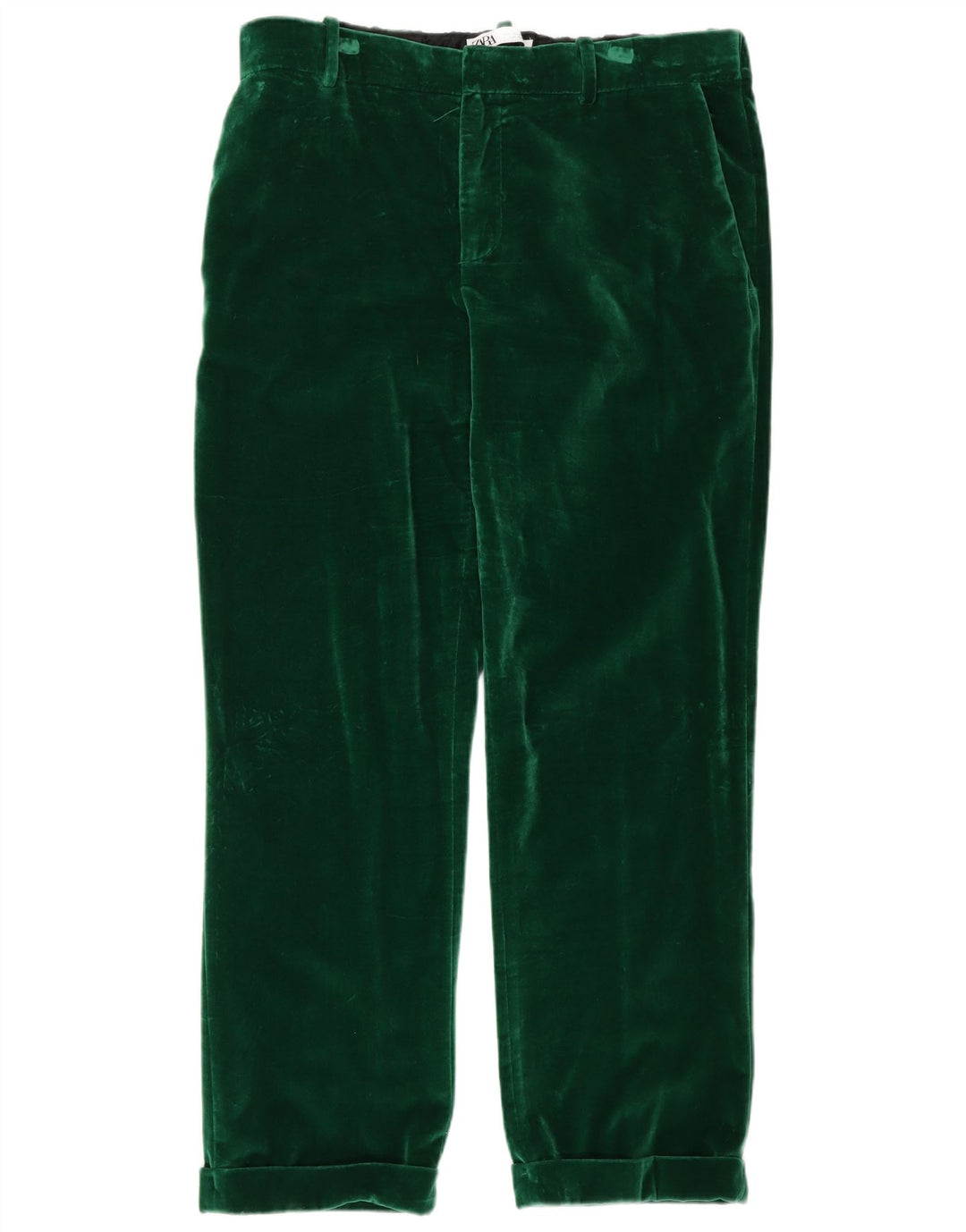 Zara Calça Capri Feminina De Veludo XL W32 L23 Verde