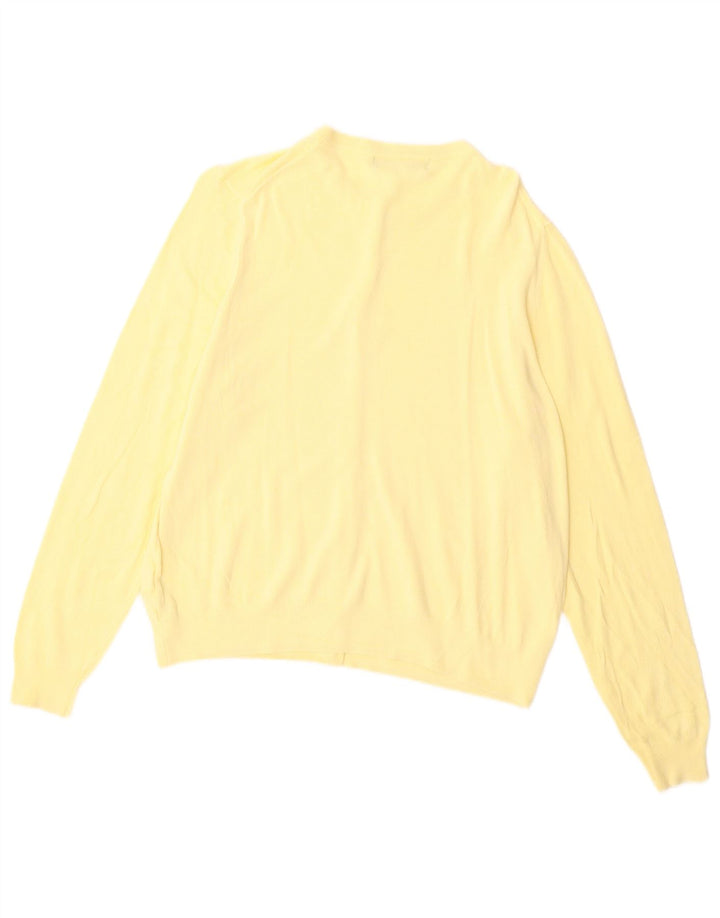Suéter cardigã feminino Marks & Spencer Reino Unido 16 grande viscose amarela