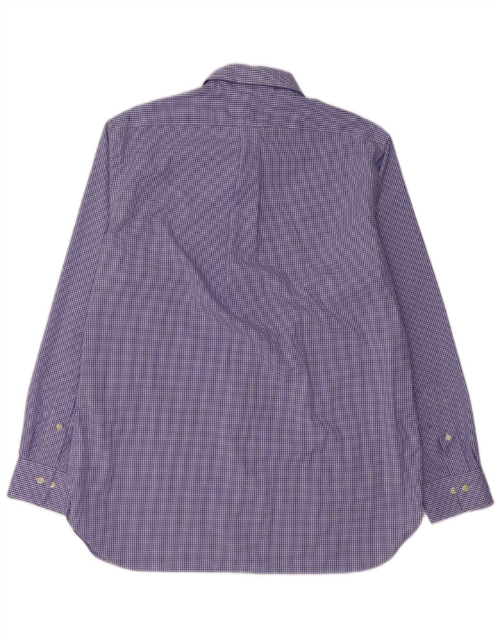 Camisa masculina Ralph Lauren tamanho 16 1/2 grande algodão guingão azul