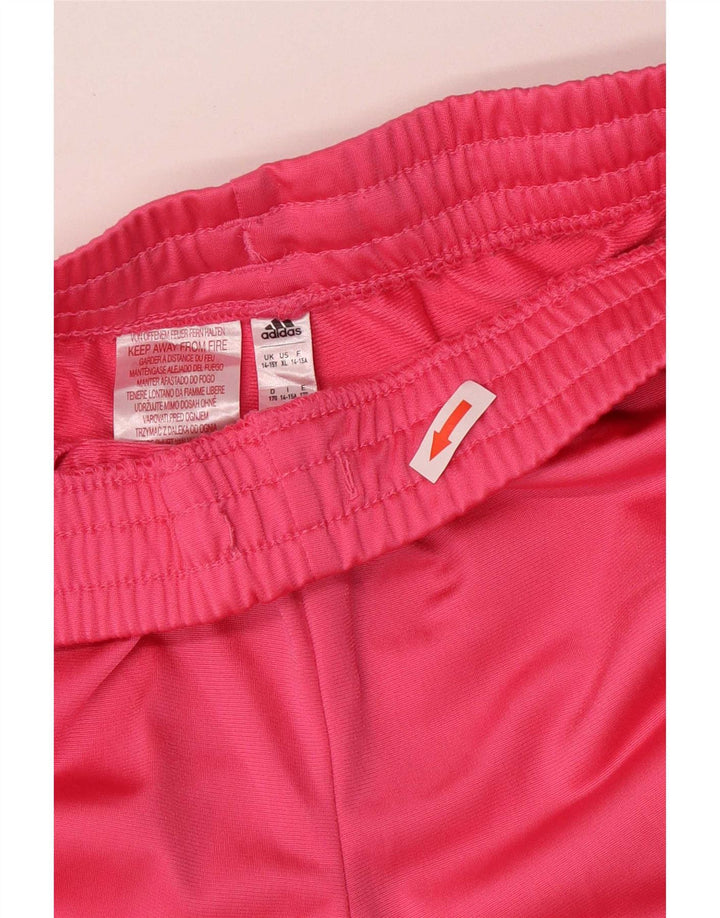 Calças de treino Adidas meninas 14-15 anos rosa poliéster