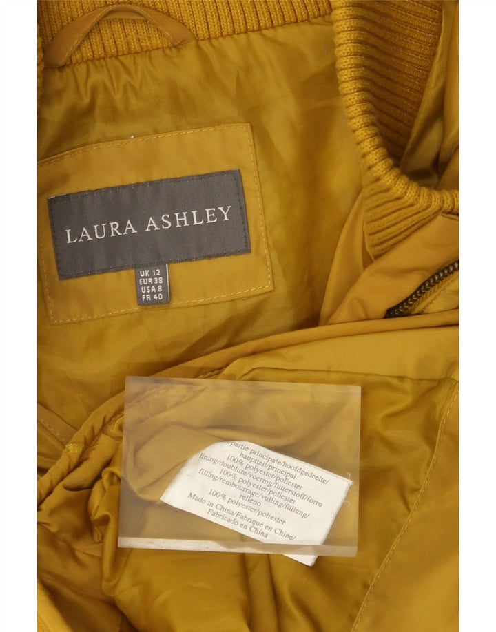 Jaqueta acolchoada feminina LAURA ASHLEY UK 12 poliéster amarelo médio