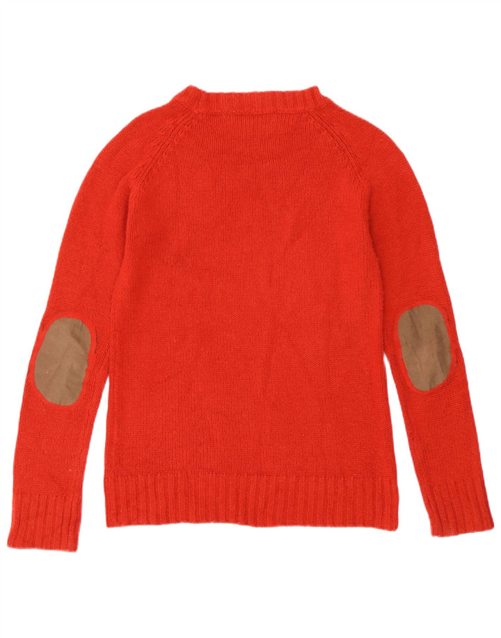 Zara Suéter feminino com gola canoa e gola redonda UK 12 vermelho médio