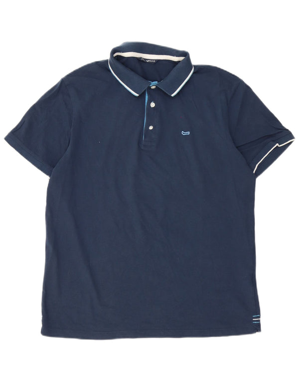Camisa polo masculina Gas XL azul marinho algodão