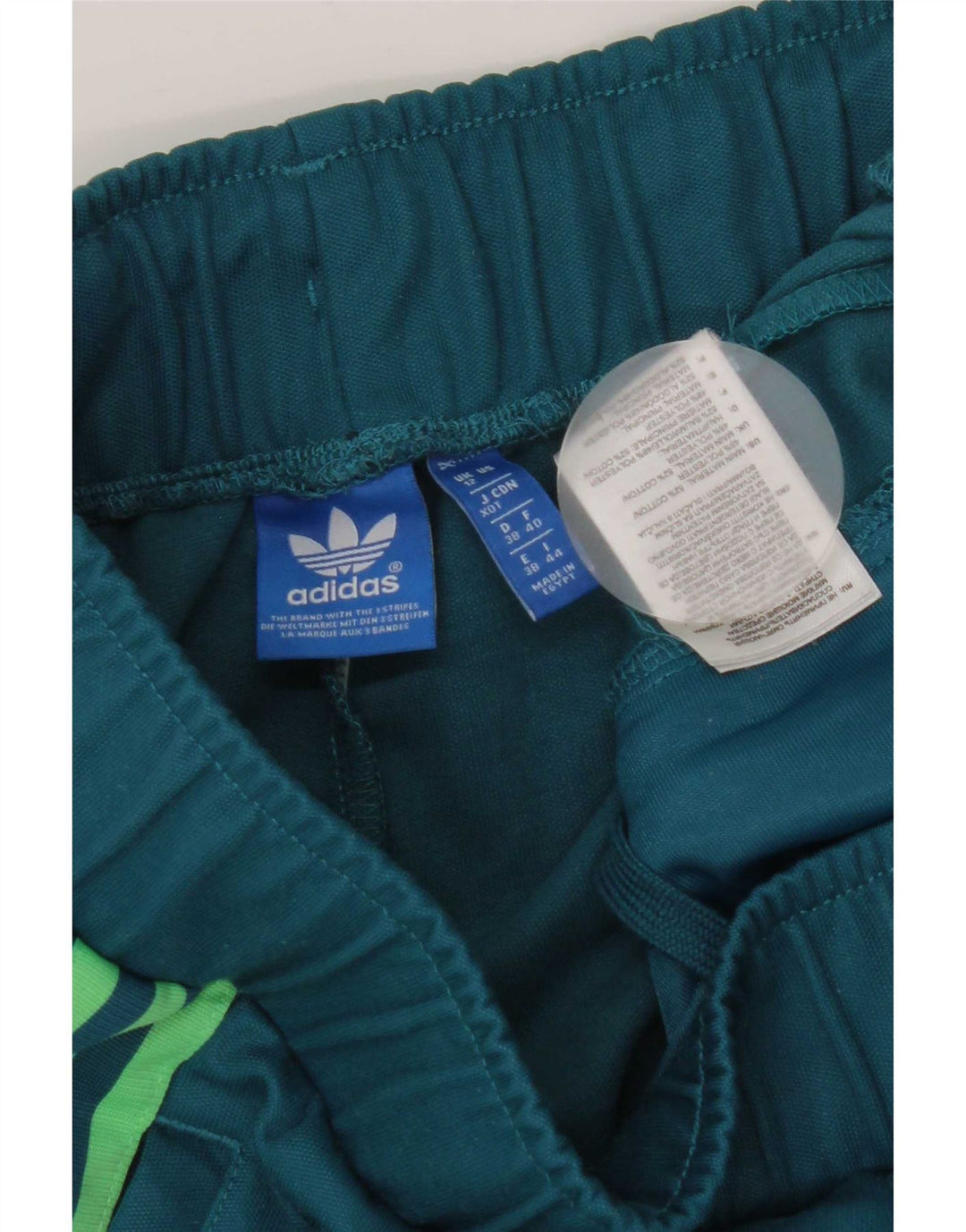 Calça de treino feminina Adidas UK 12 algodão azul médio