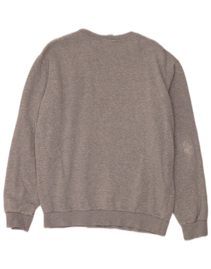 Reebok Mens Graphic Moletom Jumper Médio Cinza Algodão