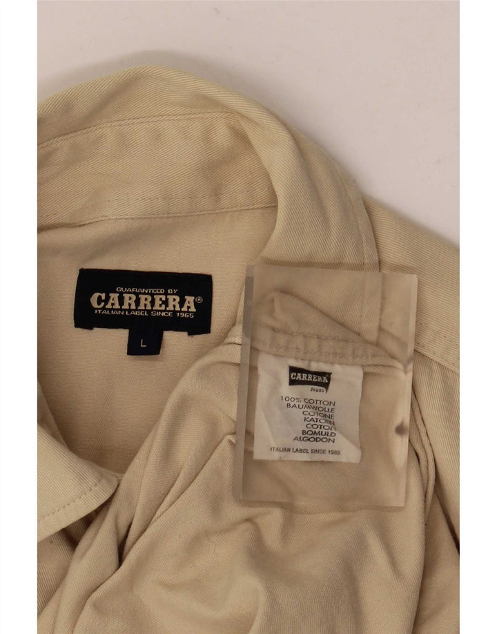 Camisa masculina Carrera grande algodão bege