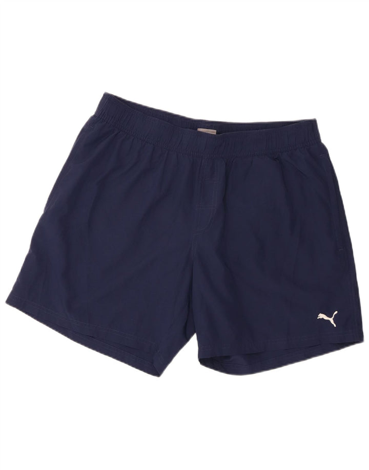 Shorts esportivos masculinos Puma XL azul marinho