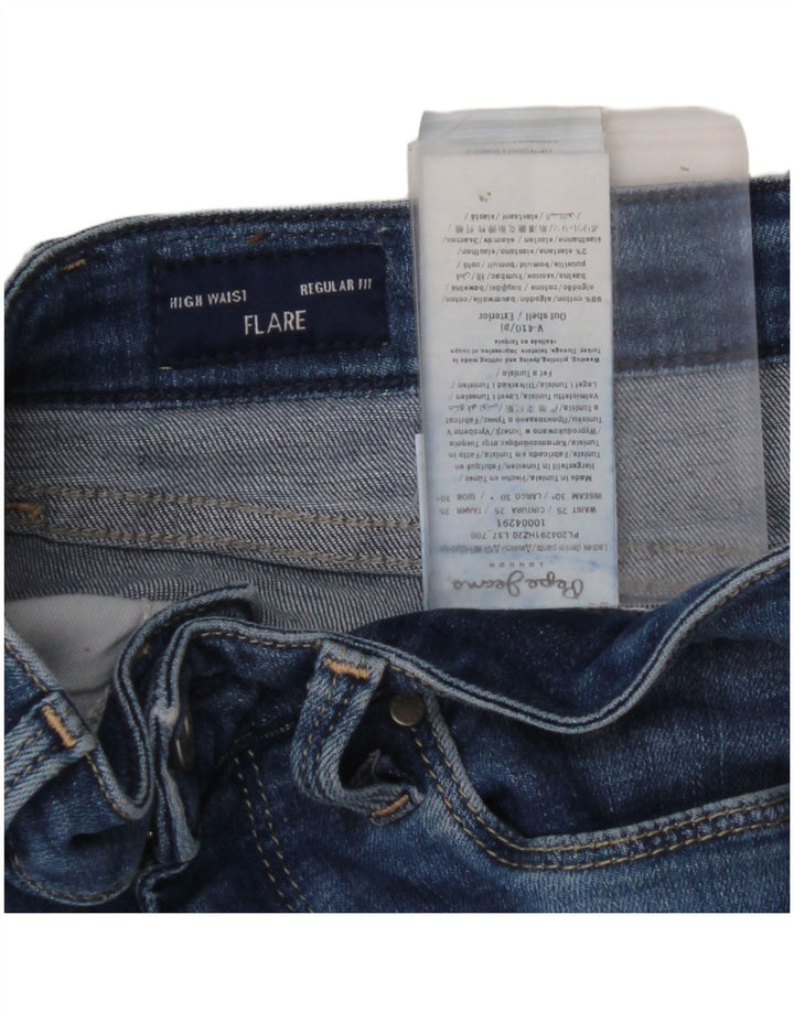 PEPE JEANS Jeans feminino regular com cintura alta larga W25 L30 algodão azul