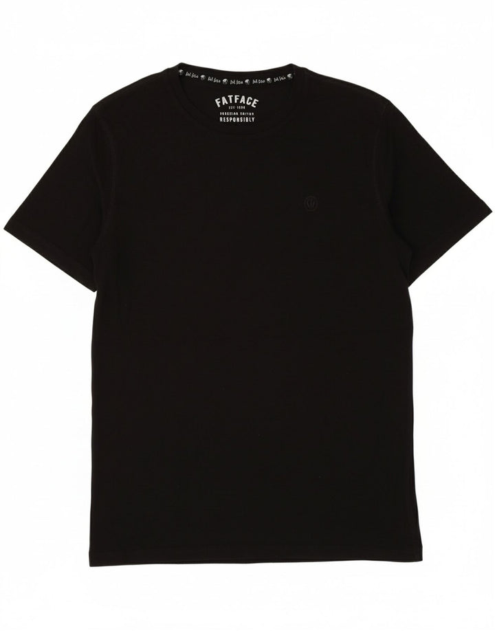 Camiseta masculina FAT FACE top pequeno algodão preto