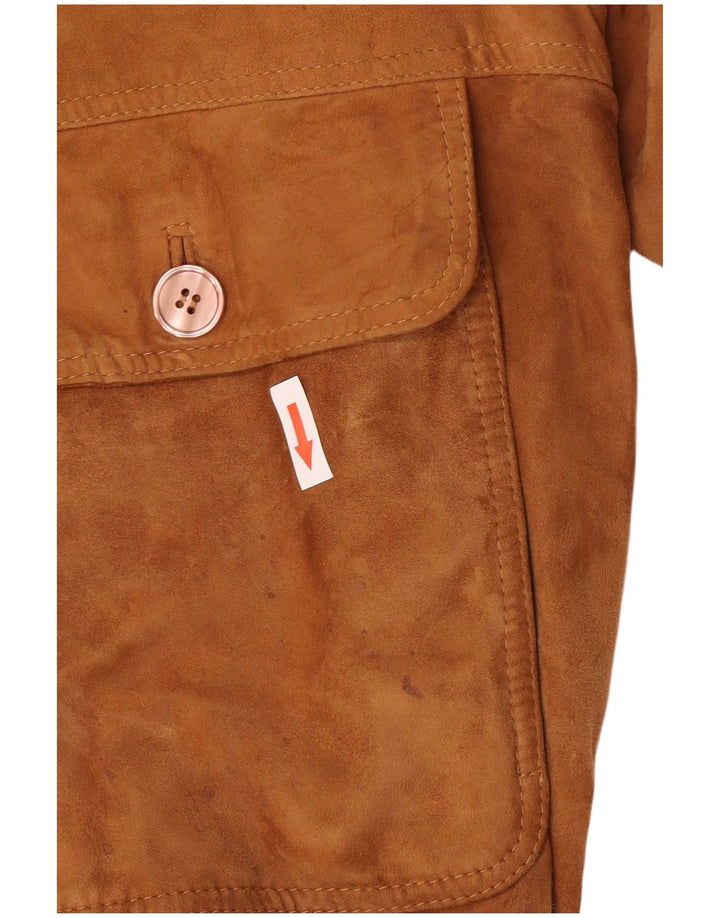 Jaqueta bomber masculina vintage de camurça IT 52 XL couro marrom